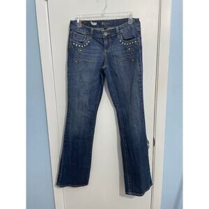 Kut From the Kloth Jeans Size 4 Kate Low Rise Bootcut Bedazzled Floral Hippie